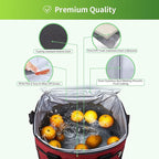 iknoe Large Cooler Bag Collapsible, 15L Insulated Bags, Leakproof Lunch Cooler Tote with Multi-Pockets for Adult, Insulated Lunch Box for Beach, Picnic,Work, Red 24-Can