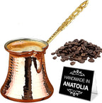 Hakan Turkish Coffee Pot | Stove Top Water Boiler, Coffee Maker, Butter, Chocolate & Milk Warmer | Even and Quick Heat with Handcrafted Copper Material | Coffee Gifts Idea, 5 Oz (150 cc)