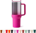 Silicone Boot for Stanley, Cup Bottom Protector Sleeve Accessories for Stanley Quencher H2.0 FlowState Tumbler 20oz/30oz/Stanley Adventure Quencher Tumbler 24oz (Rose red)