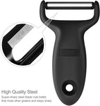 Vegetable Potato Peelers for Kitchen, Y Peeler for Apple Veggie Potatoes Fruits Carrot, Carbon Steel Blade 3-Pack Yellow/Black/Green