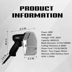 VONCI 80W Commercial Gyro Cutter, Electric Shawarma Knife, Doner Kebab Meat Slicer With 2 Blades, 2600 RPM, 0-8mm Adjustable Thickness, Powerful Turkish Grill Machine.