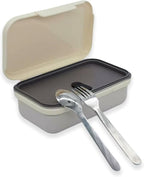 Stainless Steel Bento Box for Adults - Leakproof Microwave Safe Lunch Box for Work, Meal Prep and On the Go with Utensils & Bag (White)