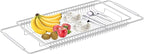 Stainless Steel Extendable Dish Drying Rack - Over Sink, Vegetable & Fruit Rinse Rack, Foldable, Space-Saving, Premium 304 Stainless Steel
