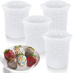 Palksky Silicone Cups for Melting Chocolate, 4PCS Silicone Measuring Cups with 350ml Capacity, Reusable Baking Supplies for DIY Chocolate Molds