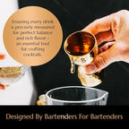 Hammered Bell Jigger by Bull In China - Premium 100% Copper with 0.25oz to 2oz Measures for Cocktails, Bars & Bartenders