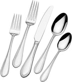 Mikasa 5187577 Daphney 65-Piece 18/10 Stainless Steel Flatware Set with Serveware, Service for 12