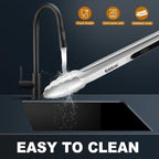 Grill Tongs, Bbq tongs - 12" and 17 Inch Extra Long Kitchen Tong, Heat Resistant 600 Degrees Stainless Steel tongs, Metal Locking Tong for Cooking, Grilling, Outdoor Barbecue, Set of 2