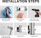 VAEHOLD Hat and Coat Wall Mount Rack - Hooks for Robes, Bags, Keys, and Towels - Bathroom Towel Hanger Organizer (Polished Chrome, “T“ Shape 4 Hooks 2 Pack)