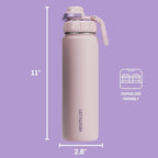 Vesmoon Vessence 24 Oz Stainless Steel Tea Infuser Bottle for Loose Leaf Tea, Water, Herbs, Fruits - Triple Layered Insulated, Leak Proof Bottle with Lid and Clip Handle - 24 Hours Hot/Cold