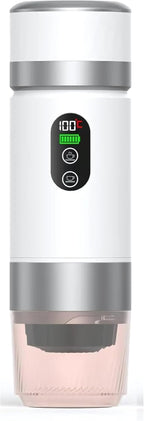 Portable Coffee Maker KF-JN-03 with Digital Display & 20 BAR Pressure – Hot & Cold Brew, Compatible with Coffee Grounds and Capsules, Compact Single-Serve Design with Transparent Cup & 60ml Tank