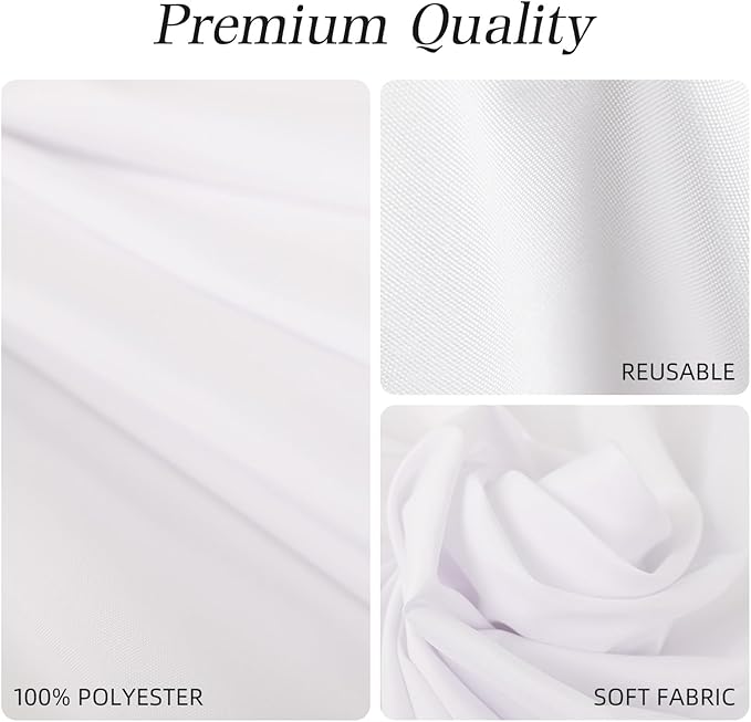 6 Pack White Table Cloth Rectangle 60x102 Inch Polyester Tablecloths for 6ft Rectangle Tables - Reusable Wrinkle Resistant Washable Cloth Cover for Wedding Banquet Party | Hemmed Edges