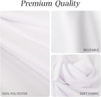 6 Pack White Table Cloth Rectangle 60x102 Inch Polyester Tablecloths for 6ft Rectangle Tables - Reusable Wrinkle Resistant Washable Cloth Cover for Wedding Banquet Party | Hemmed Edges