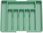 Lifewit Silverware Drawer Organizer, Expandable Utensil Tray for Kitchen, BPA Free Flatware and Cutlery Holder, Adjustable Plastic Storage for Spoons Forks Knives, Large, Green