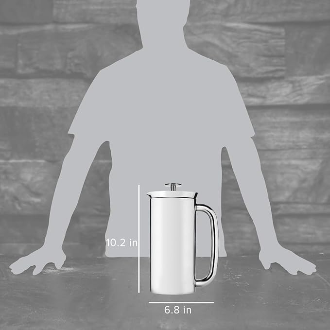 ESPRO P7 French Press Coffee Maker - Double-Walled Stainless Steel Insulated with Micro-Filter, 32 Ounces, Polished Stainless Steel
