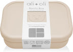 Ali+Oli Silicone Bento Box (Coconut) Lunch Box for Kids, Toddlers, Preschoolers & Adults | BPA-Free and Spill-Proof | Ideal for School, and On-the-Go Meals| Perfect for Lunch, Snacks, and Meals