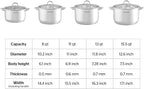 SUNHOUSE 8 Quart Stock Pot with Lid - 3-Ply Bottom Stainless Steel Pasta Cooking Canning Dutch Oven Pot - Induction Compatible for All Stovetops - Dishwasher Safe & Oven Safe