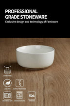 famiware Milkyway Cereal Bowl, Soup Bowls for 6, 25 Ounce Bowls Set for Kitchen, Bowl Set for Cereal Soup Rice Pasta Salad Oatmeal, White