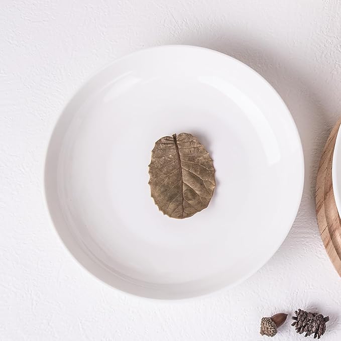 Set of 6 Dinner Plates 7 Inch, White Porcelain Plates, Microwave Oven Dishwasher Safe Scratch Resistant