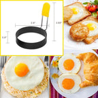 Mikim Egg Ring for Frying Eggs Mcmuffins, Round Egg Shaper for Cooking Breadfast Sandwich, Stainless Steel Non-stick, 3 inch / 7.5 cm Circle
