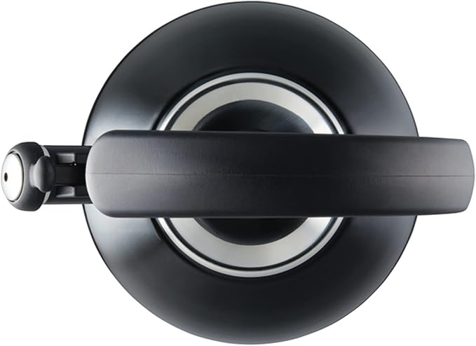 Circulon Enamel on Steel Whistling Teakettle/Teapot With Flip-Up Spout, 2 Quart - Black