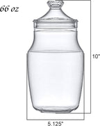 Amazing Abby - Beatrice - Acrylic Apothecary Jar (66 oz), Bathroom Canister, Decorative Jar, Vanity Organizer, Kitchen Storage, Candy Buffet, Wedding Display, BPA-Free and Shatter-Proof