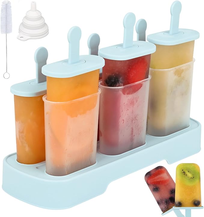 WMKGG Popsicles Molds Set, 6 PCS Ice Pop Mold,Homemade Ice Cream Mould with Sticks, Popsicle Maker(Blue)