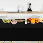 sancua 10 Pack Black Tablecloth 60 x 102 Inch, Rectangle Table Cloth for 6 Feet Tables - Stain and Wrinkle Resistant Washable Polyester Table Cover for Dining Tables, Buffet Parties and Camping