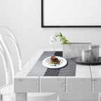 PIGCHCY Vinyl Placemats Set of 12 Washable Durable Kitchen Place Mats Easy to Clean Plastic Placemats for Dining Table (Black)