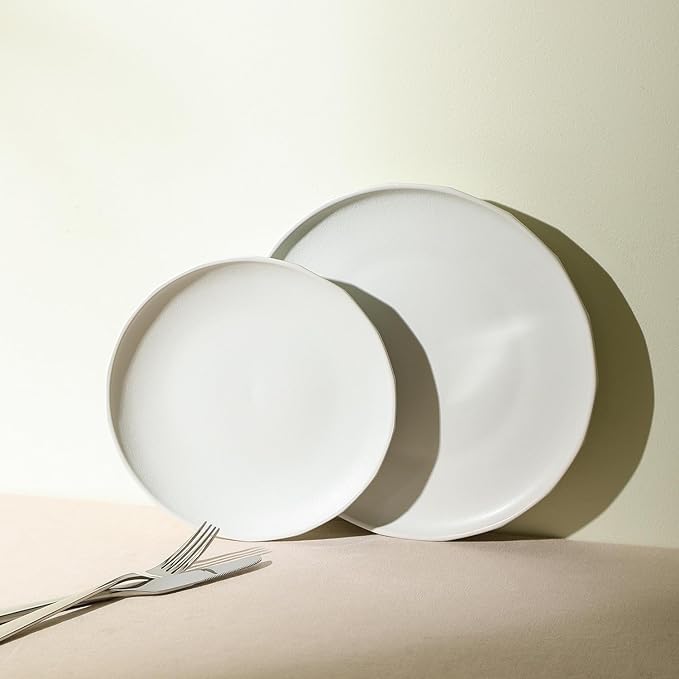 Stone Lain Rio 4-Piece Salad Plate Set Stoneware, Beige