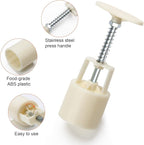 Luxiv Moon Cake Mould 50g, 12 PCS Pattern Hand-Pressure Mooncake Molds for Mid-Autumn DIY Pastry Tool 2 Set with 6pcs Round Flower Mooncake Mode and 6 Pcs Square Pattern Mooncake Mould (White, 50g)