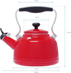 Chantal Tea Kettle, 1.7 QT, Vintage Series, Premium Enamel on Carbon Steel, Whistling, Even Heating & Quick Boil (Chili Red)