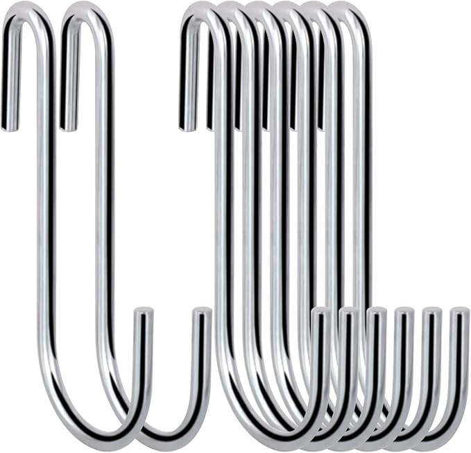 30 Pack Heavy Duty S Hooks Pan Pot Holder Rack Hooks Hanging Hangers S Shaped Hooks for Kitchenware Pots Utensils Clothes Bags Towels Plants -4 Inch
