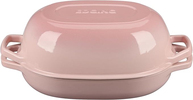Enameled Cast Iron Dutch Oven Pot with Lid, Oval Dutch Oven for Bread Baking, Bread Oven for Homemade Sourdough Bread Baking, 7qt, Pink