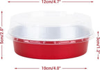 Beasea Disposable Mini Pie Tins with Lids, 100 Pack 4” 8oz Bright Red Aluminum Baking Foil Tins Small Round Tart Container for Individual Dessert Cupcake Muffin Cheesecake Ramekin Quiche Oven Dishes