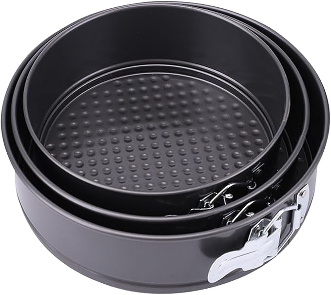 Springform Pan, Nonstick Cake Pan, Round cheesecake pan with leak-proof non-stick bottom removable bakeware.3 pieces 3 sizes, 7" 8" 9" for Cakes, Cheesecakes, Pizzas and Quiches.