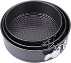 Springform Pan, Nonstick Cake Pan, Round cheesecake pan with leak-proof non-stick bottom removable bakeware.3 pieces 3 sizes, 7" 8" 9" for Cakes, Cheesecakes, Pizzas and Quiches.