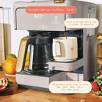 Beautiful Multi-Brew 12-Cup Programmable Coffee Maker with Touch Display by Drew Barrymore (Porcini)