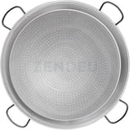 Paella Pan 18 inch - Carbon Steel Paella Pan, Made in Spain - Polished Steel, 18 in - 46 cm (12 Servings) Cook your own Spanish Paella