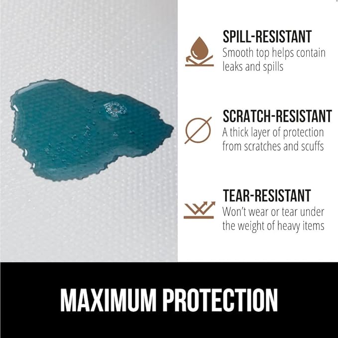 GORILLA GRIP Slip Resistant Drawer and Shelf Liner 2 Pack, Non Adhesive Water Resistant, Easy Clean and Trim, Smooth Surface Liners for Kitchen Cabinet, Shelves, Drawers Pantry, 17.5 IN x 20 FT, White