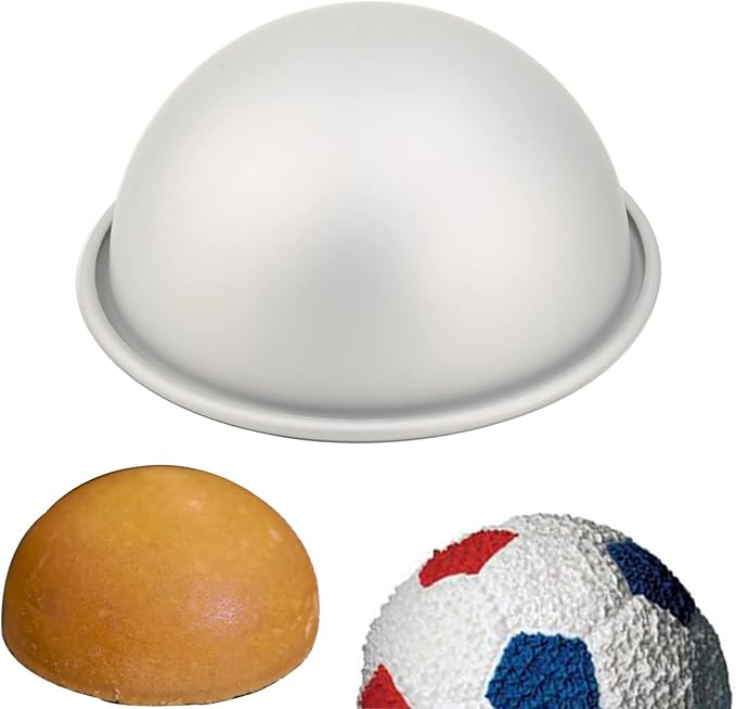 7-Inch Aluminum Hemisphere Cake Pan Half Football Sphere Bath Bomb Cake Pan Baking Mold Pastry Mould