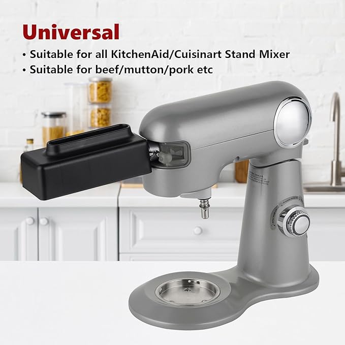 Meat Tenderizer Attachment Compatible with All KitchenAid and Cuisinart Stand Mixers, Meat Tenderizer with Stainless Steel Gears, Tenderize Meat More Smoothly and Cooking Effortless, Black