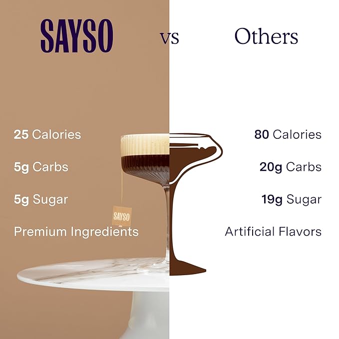SAYSO: Espresso Martini Instant Cocktail Tea Bags | Infuses with Cold Water & Spirits for a Premium Craft Cocktail or Mocktail (25 Calories, 5g Sugar), 8-Pack