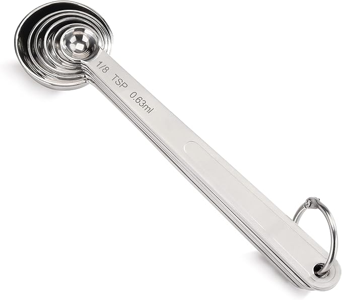 New Star Foodservice 43112 Stainless Steel 18/8 Measuring Spoons, Set of 6
