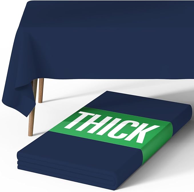 Pureegg Rectangle Table Cloth 60" x 84" – Durable Polyester Tablecloth Offers Reusable & Washable Protection, Ideal for Outdoor Party, Picnic, Wedding, Banquet and Birthday, Navy Blue