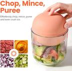 Choppi Cordless Electric Vegetable Chopper & Mini Food Processor for Dicing, Shredding, Mincing, and Puree, Portable and Rechargeable, 2-Cup, 500 mL, 4000 mAh Battery, Canyon Sunset