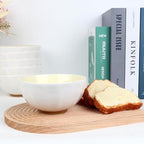 6-Piece Pasta Bowls 24 oz, Yellow Porcelain 6 inch, Microwave Oven Dishwasher Safe Scratch Resistant