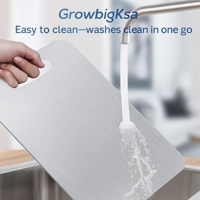 1Pack Cutting Board – 100% Pure Double-Sided Metal Chopping Board for Kitchen, Dishwasher Safe, Knife-Friendly Surface, (15.3"L × 11"W)