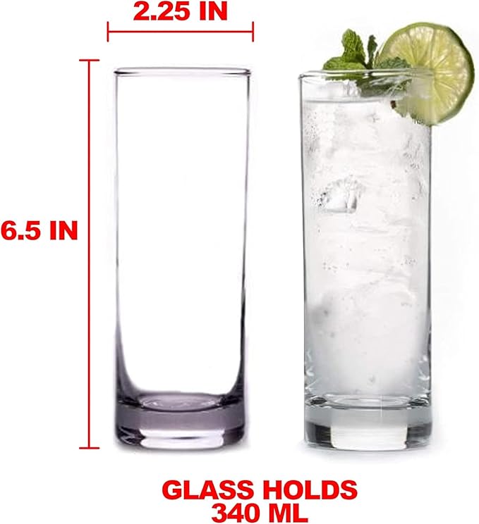LEMONSODA Premium Highball 12oz Glass Set - Elegant Tom Collins Glasses Set of 6, 12, and 48 Tall Drinking Water Glasses - Bar Glassware for Mojito, Whiskey, Cocktail (Set of 48)(2007)