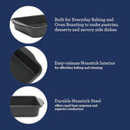 Oster Teston 8" Square Nonstick Carbon Steel Cake/Bake Pan - Matte Black