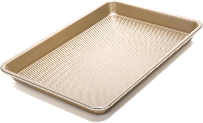 Vinino Quarter Sheet Pan, Baking Sheet, Cookie Sheets For Baking With Square Texture Pattern, Thicker Carbon Steel Non-Stick Baking Pan Tray